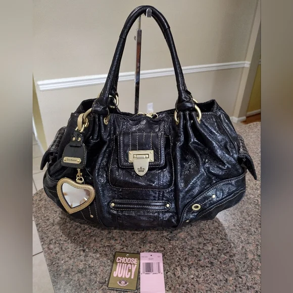 Juicy Couture Leather Black Shoulder Bag